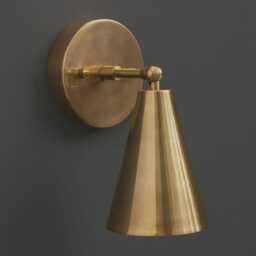 Italian Brass Wall Sconce Light - Mid-Century Modern Diabolo Style - thumbnail 3