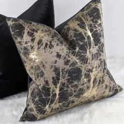 Luxury Lava Charcoal Gold Cushion Cover Marble Design For New Home Designer Handmade Pillow/(Only Cover - thumbnail 3