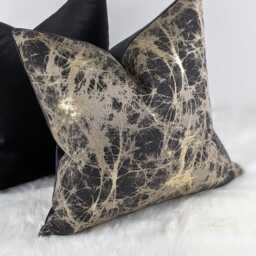 Luxury Lava Charcoal Gold Cushion Cover Marble Design For New Home Designer Handmade Pillow/(Only Cover - thumbnail 4