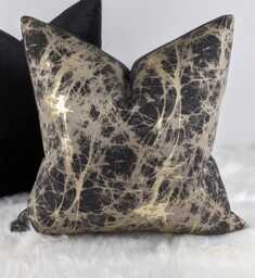 Luxury Lava Charcoal Gold Cushion Cover Marble Design For New Home Designer Handmade Pillow/(Only Cover - thumbnail 1