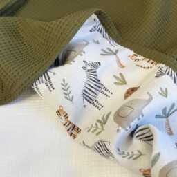 Organic Cotton Baby Blanket - Embroidered Name Personalized Gift Soft & Warm Newborn Safari Nursery - thumbnail 3