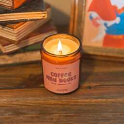 Coffee & Books Chocolate, & Rum Scented Candle, Bookish Candle - thumbnail 2
