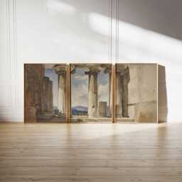 Ancient Column Prints Set Neutral Vintage Architecture Wall Art - thumbnail 2