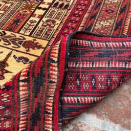 Antique 2x4 Prayer Rug - Authentic Handmade Oriental Wool Carpet Vintage Islamic Mat For Home & Mosque Interiors Present Gift - thumbnail 4