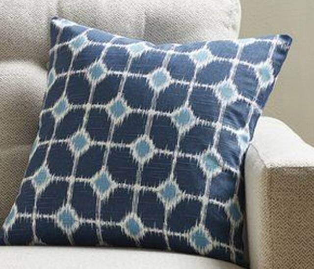 Perfect Denim Blue Ikat - Decorative Pillow Cushion Covers Accent Throw - image 1