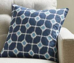 Perfect Denim Blue Ikat - Decorative Pillow Cushion Covers Accent Throw - thumbnail 1