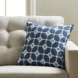 Perfect Denim Blue Ikat - Decorative Pillow Cushion Covers Accent Throw - thumbnail 2