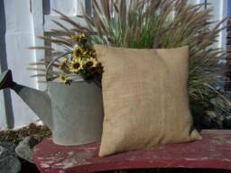 24x24 Burlap Pillow Throw Decorative French Country Farmhouse Home Decor Cover Sham Slipcover - thumbnail 1