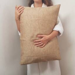 Linen Sheet Set 2 Sheets & Pillowcases Golden Brown Color Organic Linen Bedding Full Queen King Twin Sizes - thumbnail 3