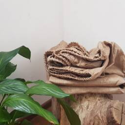 Linen Sheet Set 2 Sheets & Pillowcases Golden Brown Color Organic Linen Bedding Full Queen King Twin Sizes - thumbnail 2
