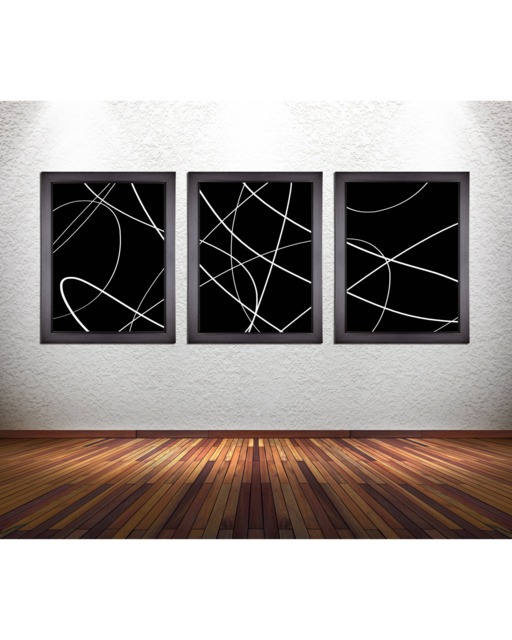 Abstract Line Art Prints Set Of 3, Modern Wall Decor - image 1