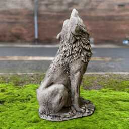Large Howling Wolf Statue Concrete Sculpture For Garden Outdoor Wildlife Decor Yard Ornament Cement Figurine Wolf Lover Gift - thumbnail 3
