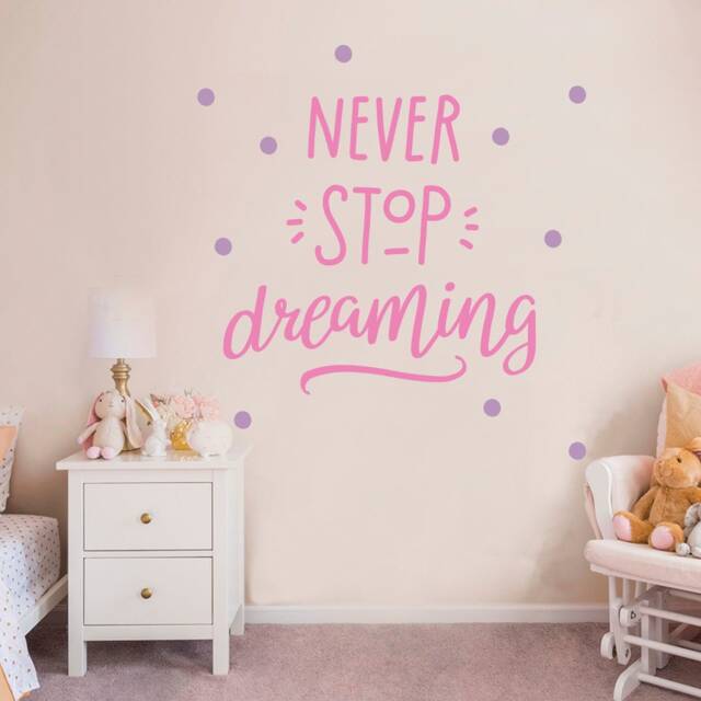 Never Stop Dreaming Nursery Wall Decal Baby Room Decor - image 1