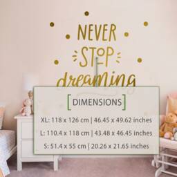 Never Stop Dreaming Nursery Wall Decal Baby Room Decor - thumbnail 3