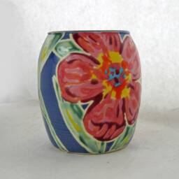Pink Flower Pottery Vase, Ships Today, Great Gift Idea, Anniversary Wedding Gift, Handmade Ceramic Holds 24 Oz, Dishwasher Safe - thumbnail 3