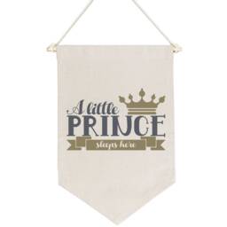 A Little Prince Sleeps Here With Crown Canvas Banner Nursery Wall Decor With Variations - thumbnail 2