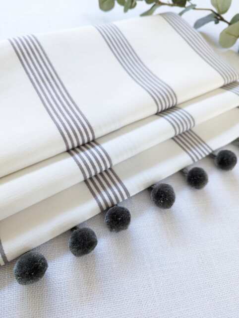Grey Stripe Blackout Roman Blind - image 1
