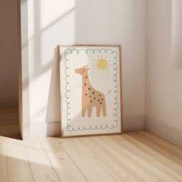 Personalised Safari Nursery Print Set - Unframed Boys Wall Art - Lion, Giraffe & Name Prints - thumbnail 3
