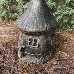 stone Garden Mushroom Fairy Leaf House Gold Ornament Gift - thumbnail 2