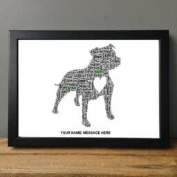 Personalized Staffy Word Art Print, Staffordshire Bull Terrier Gift