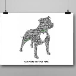 Personalized Staffy Word Art Print, Staffordshire Bull Terrier Gift - thumbnail 4