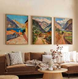 Set Of 3 Peru Posters, Travel Prints, Wall Art, Prints Set, Decor, Nature Adventure Art