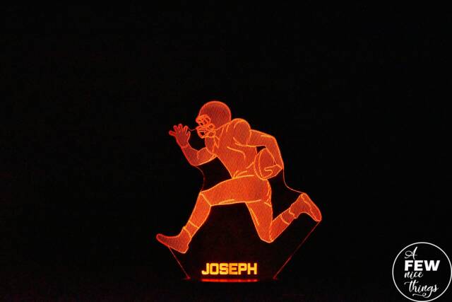 Personalised American Football Led Night Light Nfl Sports Decor - image 1