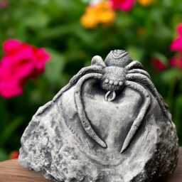 Concrete Spider Statue On Stone Halloween Garden Decor Creepy Crawler Figurine Outdoor Gothic Ornament Cement Yard Sculpture Spooky Gift - thumbnail 4