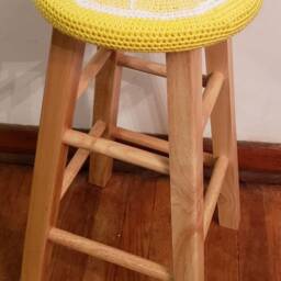 Lemon Circle Crochet Stool Cover - thumbnail 3