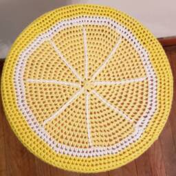 Lemon Circle Crochet Stool Cover - thumbnail 2