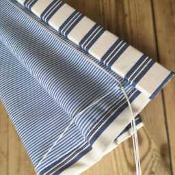 Custom Roman Blind/ Shade in Blue Ticking Stripe Cotton Fabric - Please Note Full Price Is On Quotation - thumbnail 3