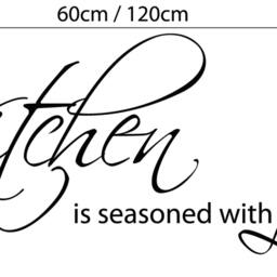 Kitchen Wall Decal This Is Seasoned With Love Sticker Quote Dining Room Diner - thumbnail 2