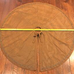 Handmade 54 Inch Tooled Faux Leather Christmas Tree Skirt, Western Rodeo Decor-Made in Usa - thumbnail 3