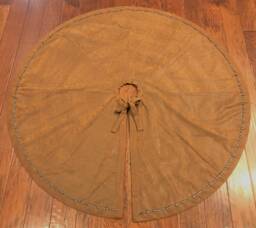 Handmade 54 Inch Tooled Faux Leather Christmas Tree Skirt, Western Rodeo Decor-Made in Usa - thumbnail 1