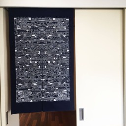 Japanese Tenugui Handmade Noren Curtain, Window Wall Decoration, Doorway Japanese Fabric, Tapestry Indigo Blue Tissu - thumbnail 3