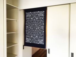 Japanese Tenugui Handmade Noren Curtain, Window Wall Decoration, Doorway Japanese Fabric, Tapestry Indigo Blue Tissu - thumbnail 1