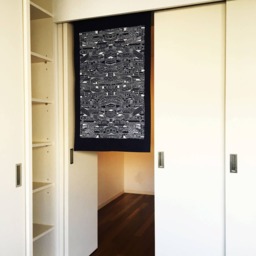 Japanese Tenugui Handmade Noren Curtain, Window Wall Decoration, Doorway Japanese Fabric, Tapestry Indigo Blue Tissu - thumbnail 2