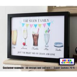 Family Drinks Fun Custom Portrait Framed Picture Print Handmade Gift For Husband Wife Friend Mum Dad Son Fathers Day Birthday - thumbnail 2