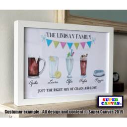 Family Drinks Fun Custom Portrait Framed Picture Print Handmade Gift For Husband Wife Friend Mum Dad Son Fathers Day Birthday - thumbnail 1