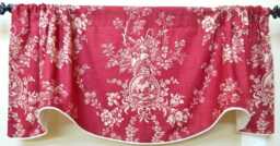 Country House Red By Wavery French Window Valance Lined Corded Scalloped Cotton Made To Order Custom Available - thumbnail 1