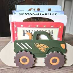 Personalised Monster Truck Book Crate Nursery Organizer & Kids Bookshelf - thumbnail 2
