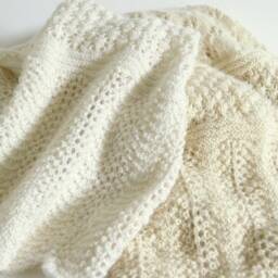 Alpaca Baby Blanket Cream Hand Knitted, Ready To Ship, Neutral Boy Girl, Baby Shower Gift, Photo Prop, Heirloom Wrap, New Newborn - thumbnail 4