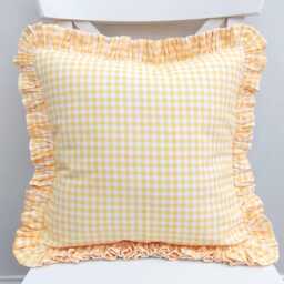 Bohemian Frill Linen Gingham Pillow Cover - Color Options With Edges Lulu - thumbnail 3