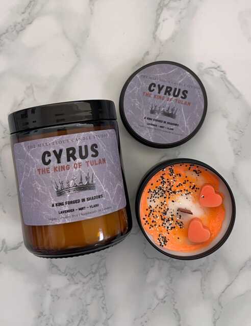 Cyrus Candle - The King Of Tulan Woven Kingdom Inspired Tahereh Mafi Bookish Fantasy Romance Gift Dark Romantasy - image 1