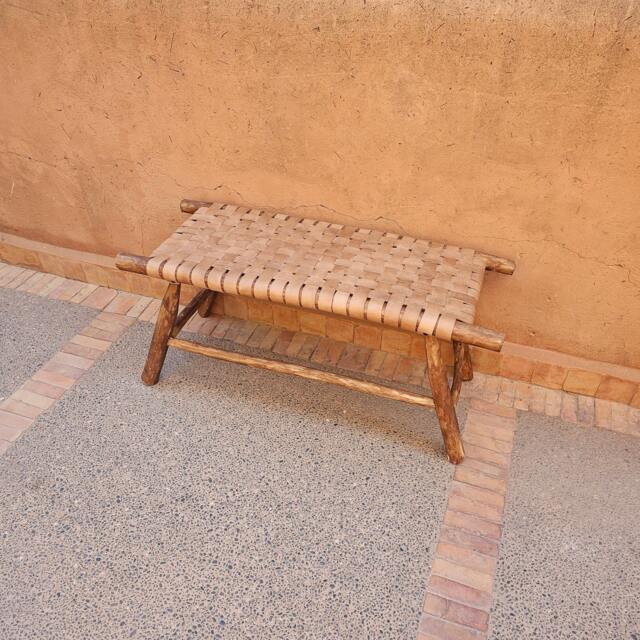 Moroccan Bench With Leather - image 1