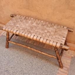 Moroccan Bench With Leather - thumbnail 3