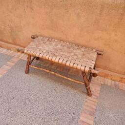Moroccan Bench With Leather - thumbnail 4