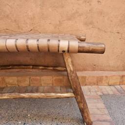 Moroccan Bench With Leather - thumbnail 2