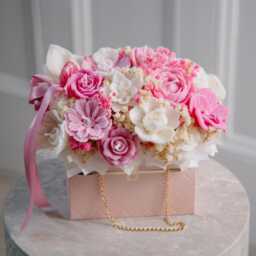 Pink Candle Flower Bag, Rose Bouquet - Gift For Her - thumbnail 3