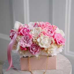Pink Candle Flower Bag, Rose Bouquet - Gift For Her - thumbnail 2